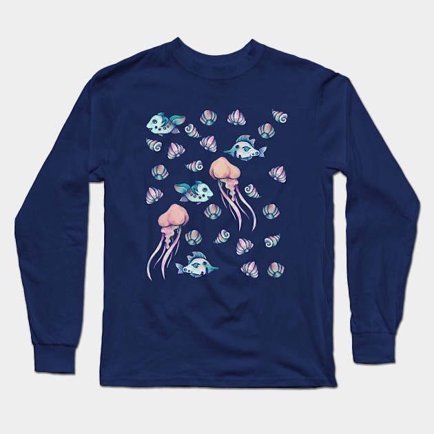 Ocean life Long Sleeve T-Shirt by bubbsnugg